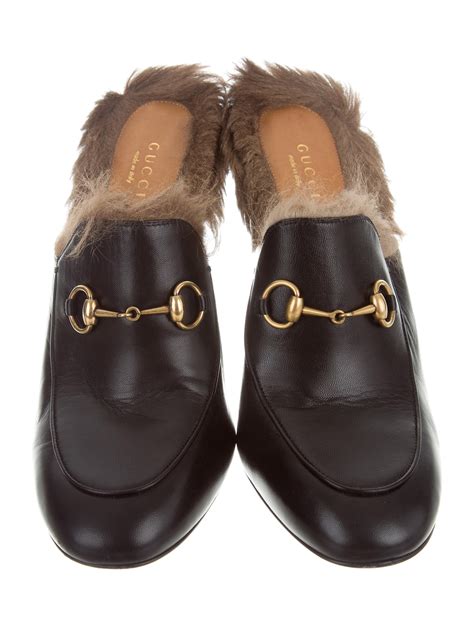 gucci princetown mules brown|gucci princetown mule with fur.